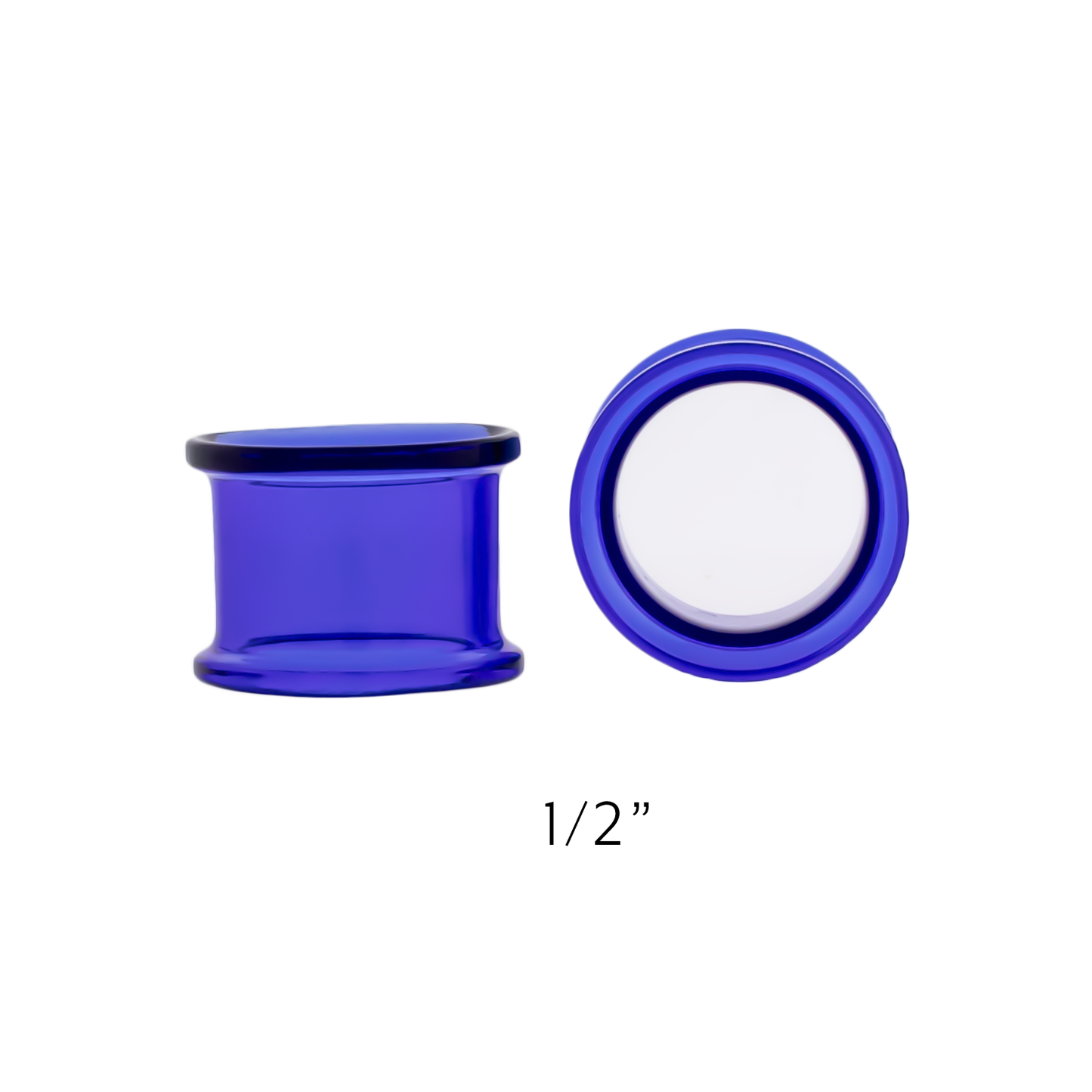 Glass Double Flare Tunnel - Cobalt Blue