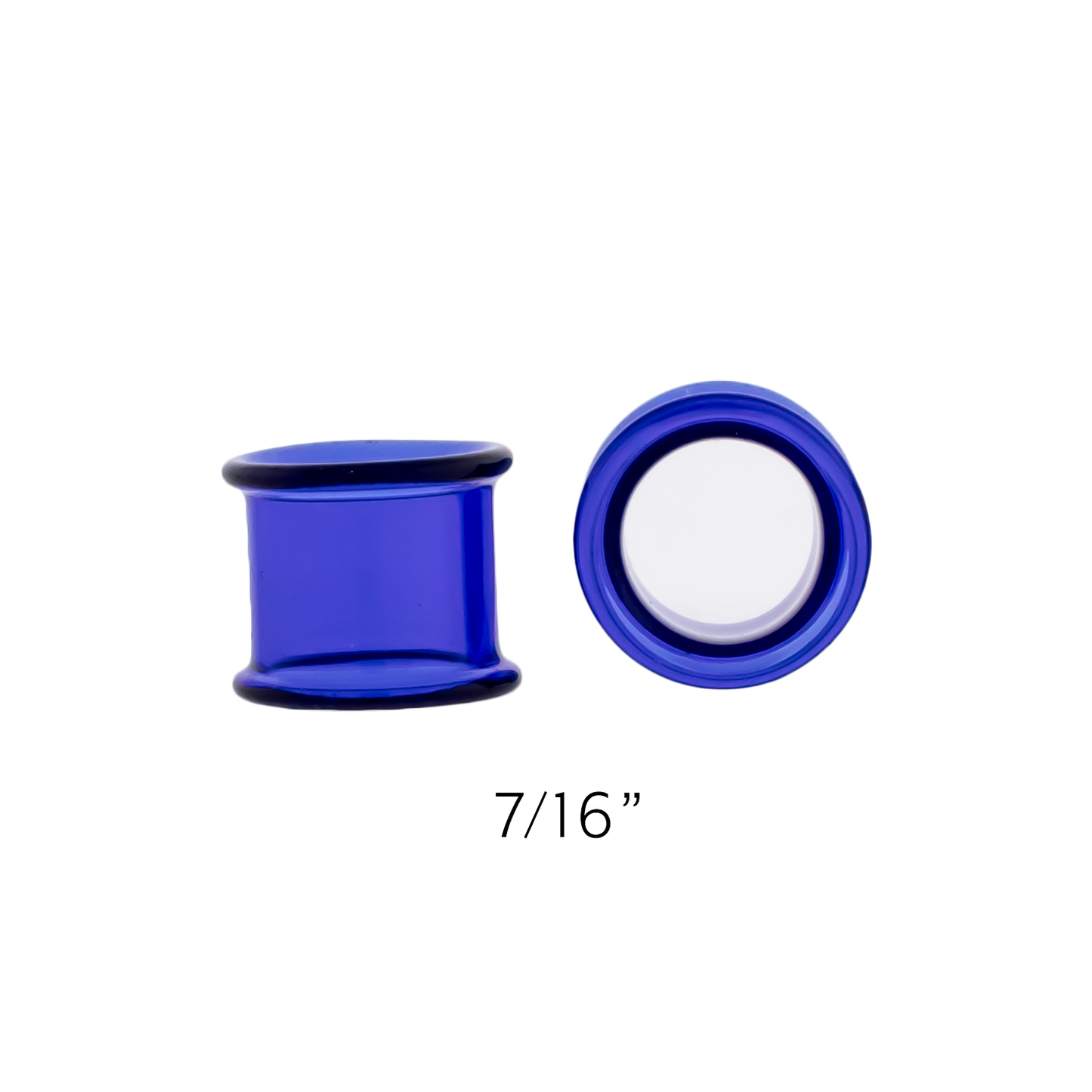Glass Double Flare Tunnel - Cobalt Blue