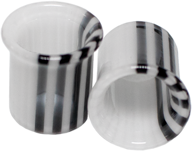 Pair Albino Skunk Borosilicate Glass Single Flare Tunnel - Pierced Addiction