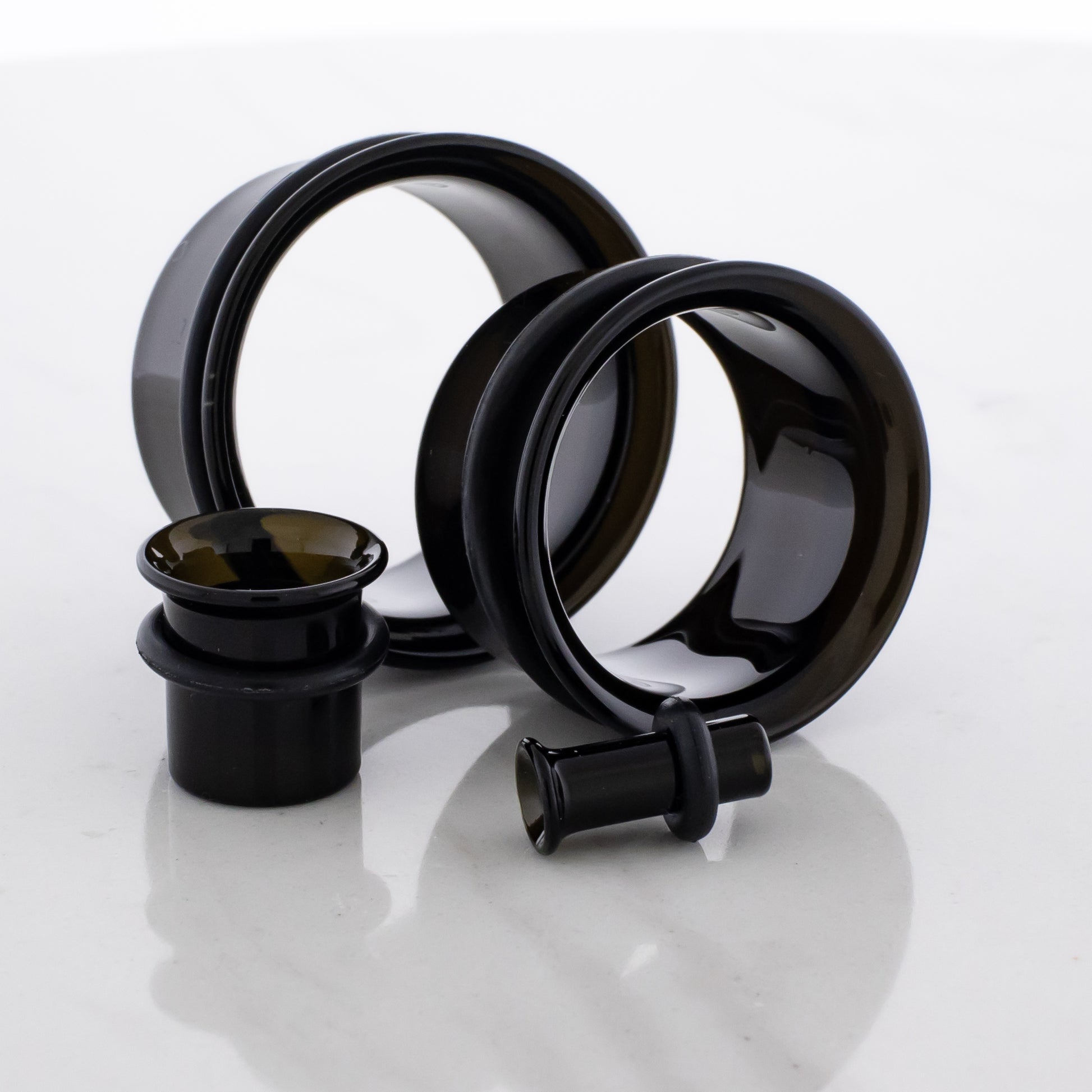 Pair Black Single Flare Tunnels - Pierced Addiction