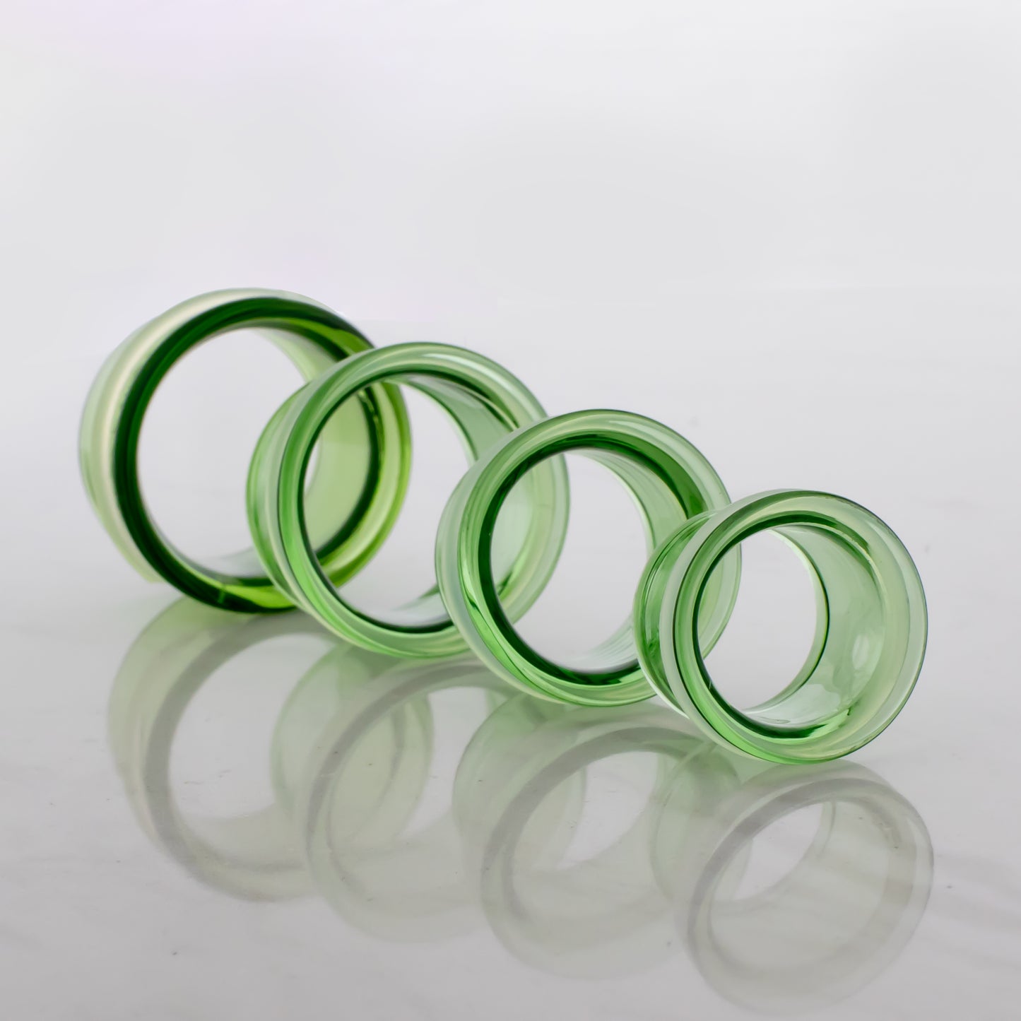 Pair Transparent Green Single Flare Tunnels - Pierced Addiction