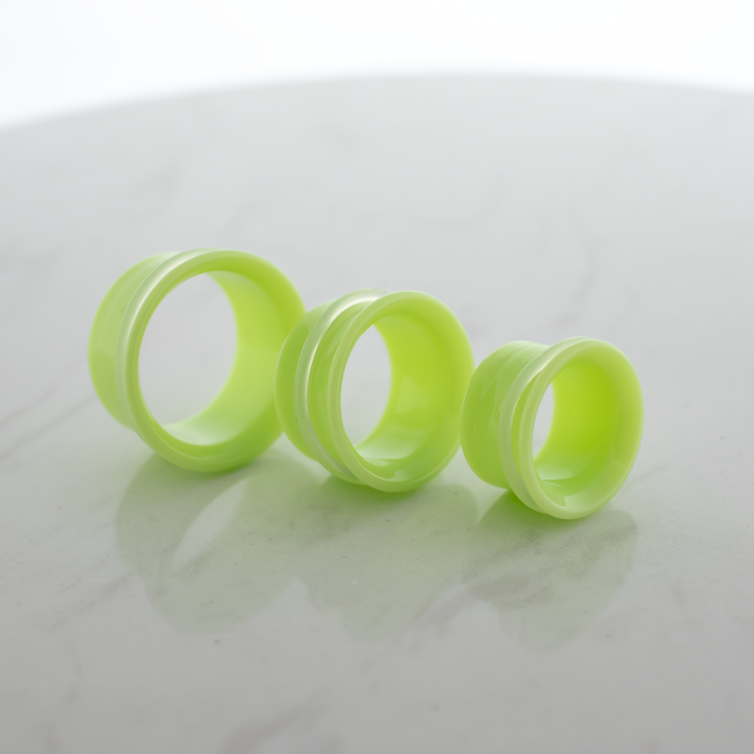 Pair Green Slyme Single Flare Tunnels - Pierced Addiction