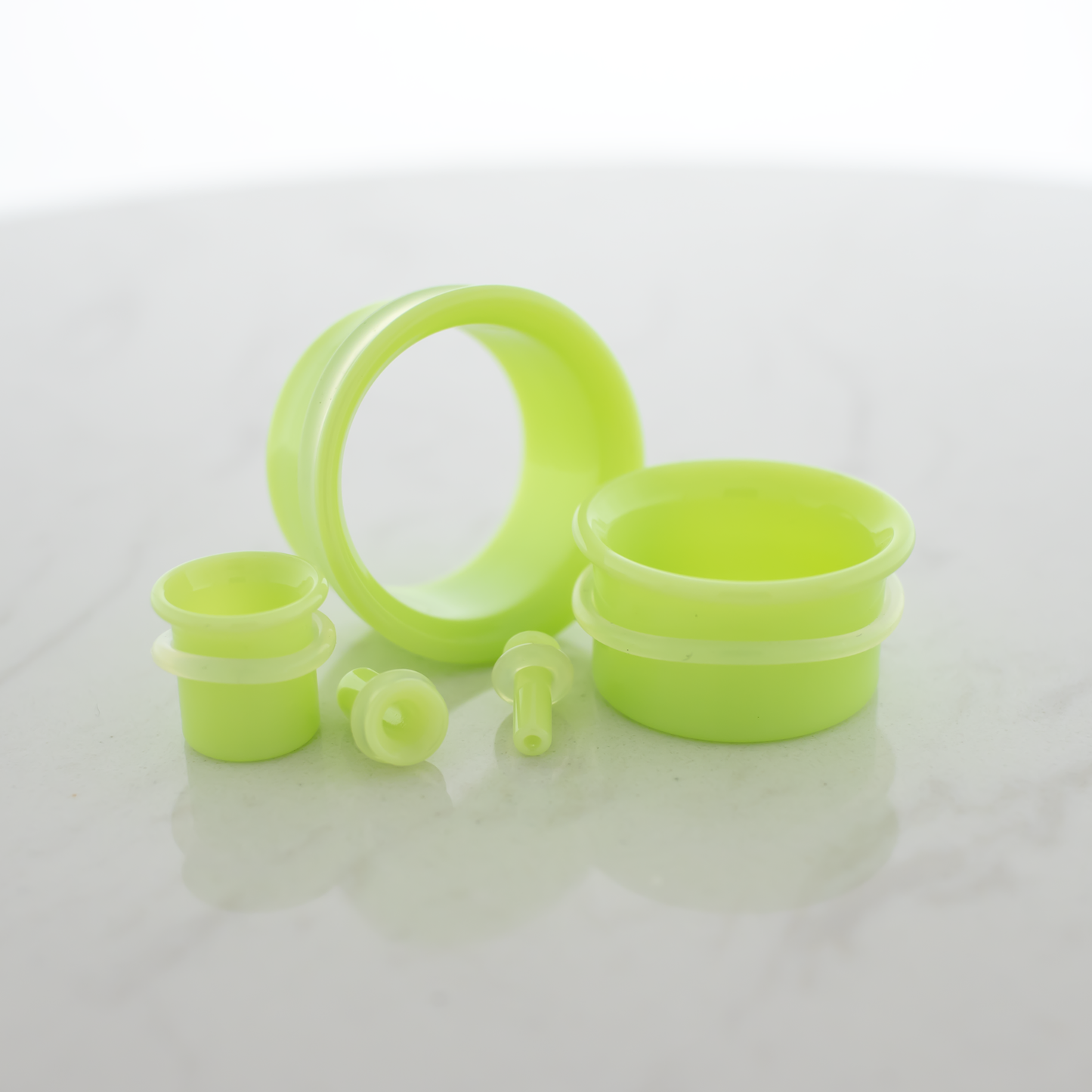 Pair Green Slyme Single Flare Tunnels - Pierced Addiction