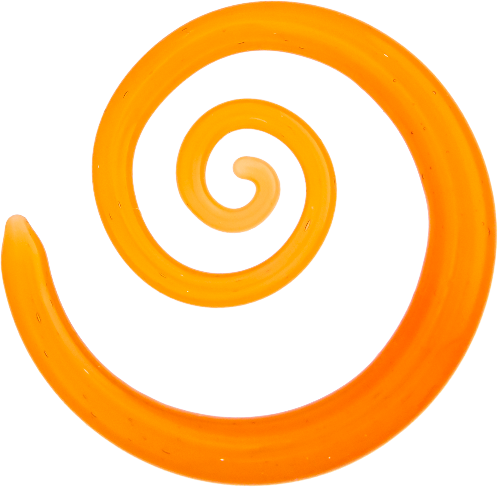 Borosilicate Glass Spiral – Peach 8G–2G Handmade Lightweight Glass Earrings - Pierced Addiction