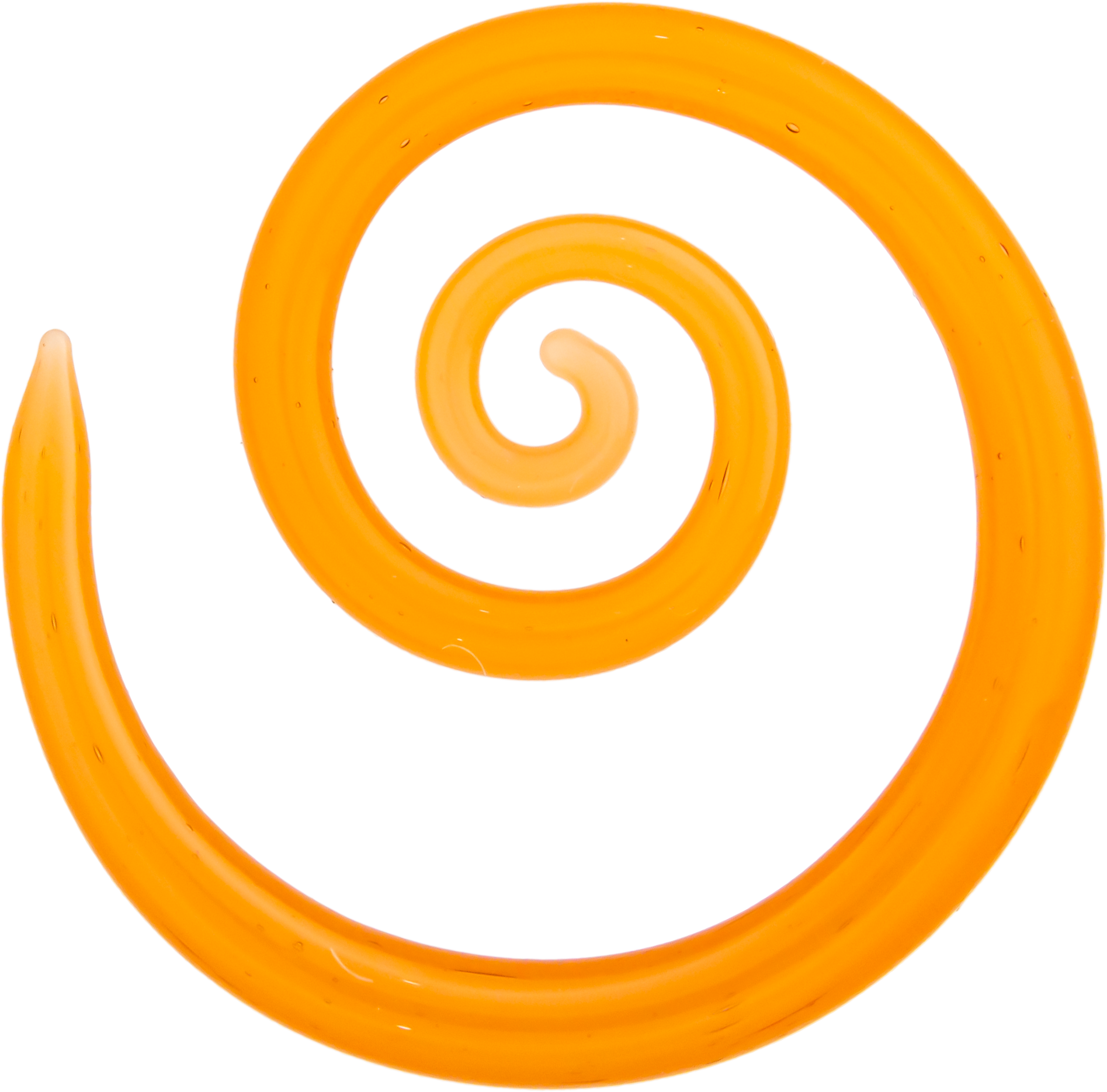 Borosilicate Glass Spiral – Peach 8G–2G Handmade Lightweight Glass Earrings - Pierced Addiction