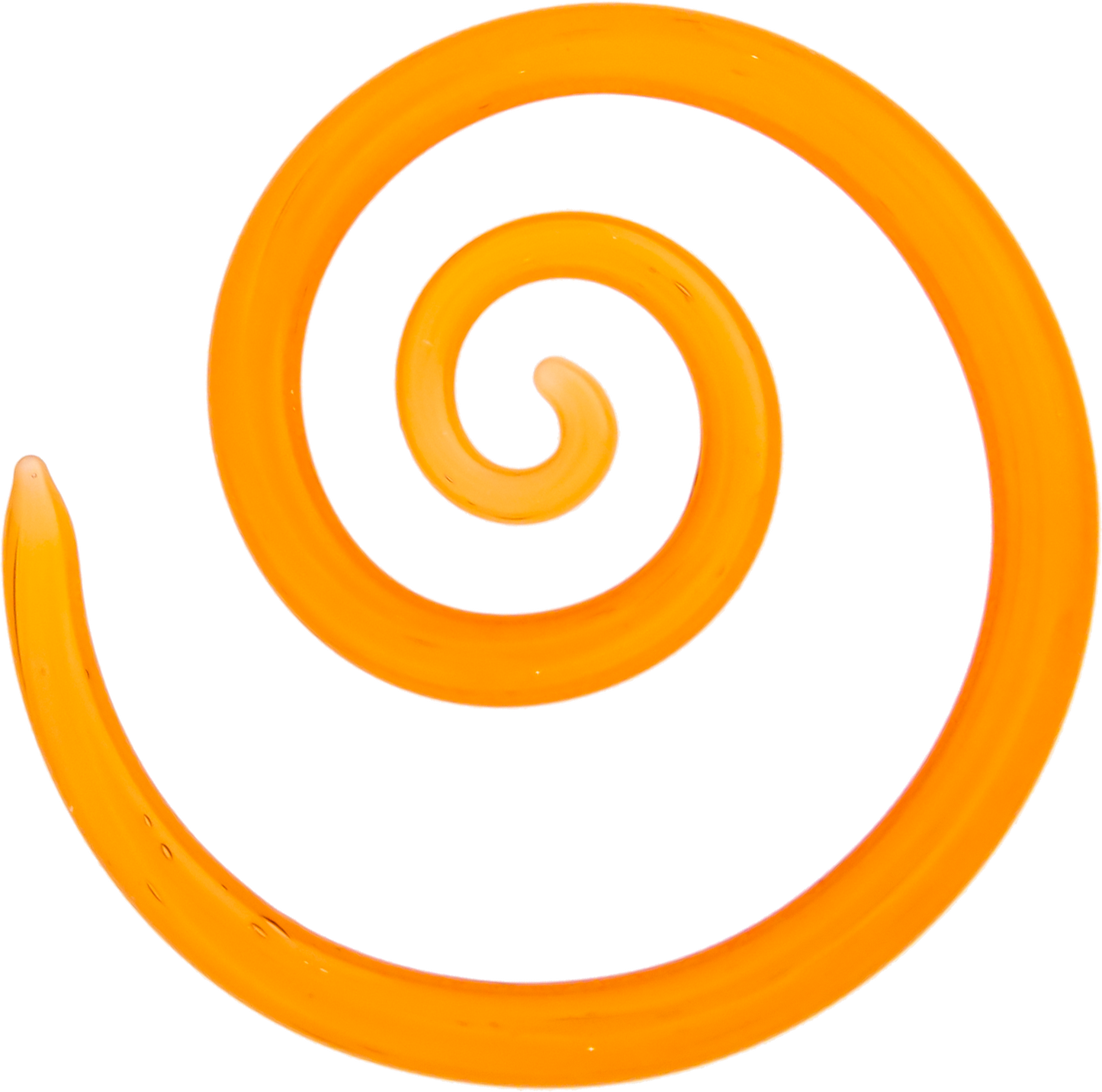 Borosilicate Glass Spiral – Peach 8G–2G Handmade Lightweight Glass Earrings - Pierced Addiction