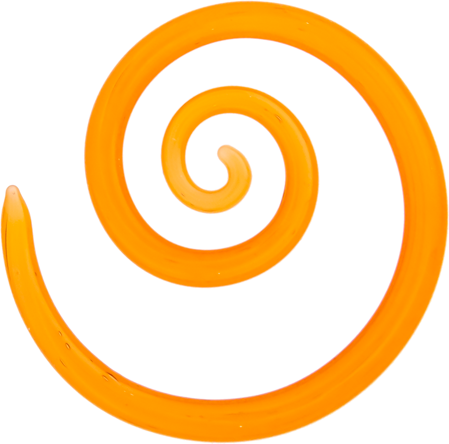 Borosilicate Glass Spiral – Peach 8G–2G Handmade Lightweight Glass Earrings - Pierced Addiction