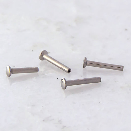 16G/18G Steel Internally Threaded Labret Post 2.5mm back - Pierced Addiction