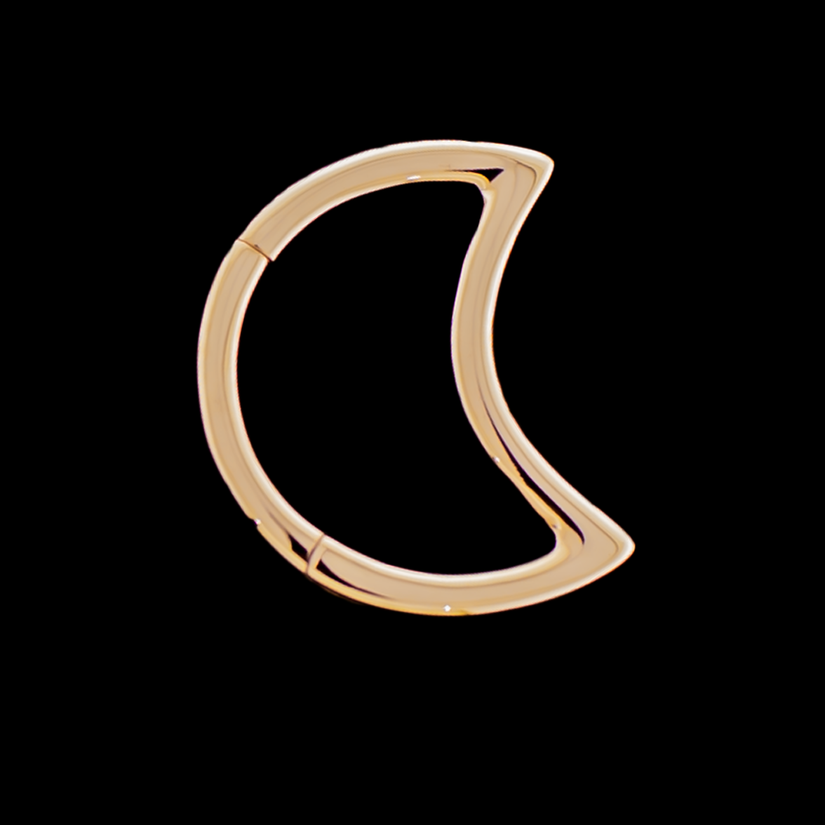 Valia - 14Kt Gold Hinged Ring - Crescent Moon - Pierced Addiction