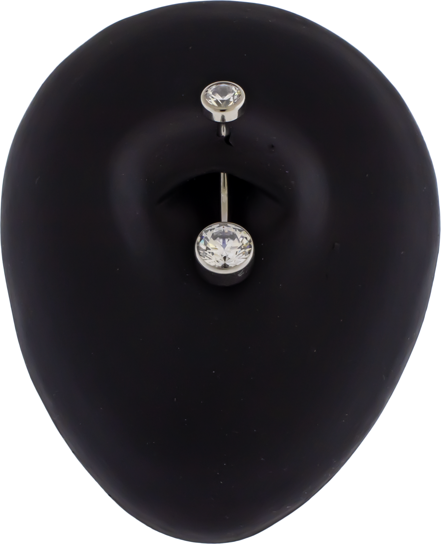 14G Titanium Internally Threaded Flat Set Double Gem - Pierced Addiction