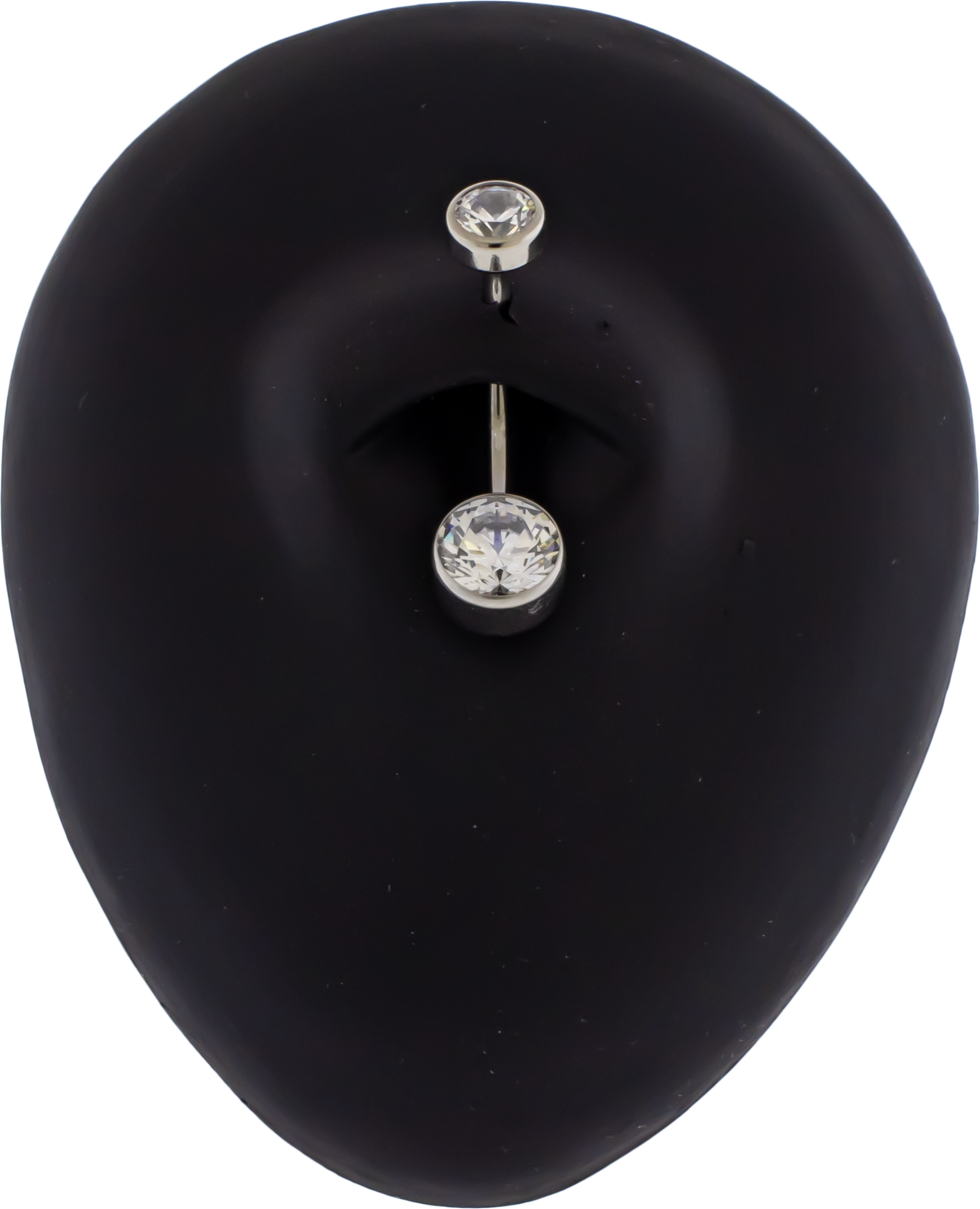 14G Titanium Internally Threaded Flat Set Double Gem - Pierced Addiction