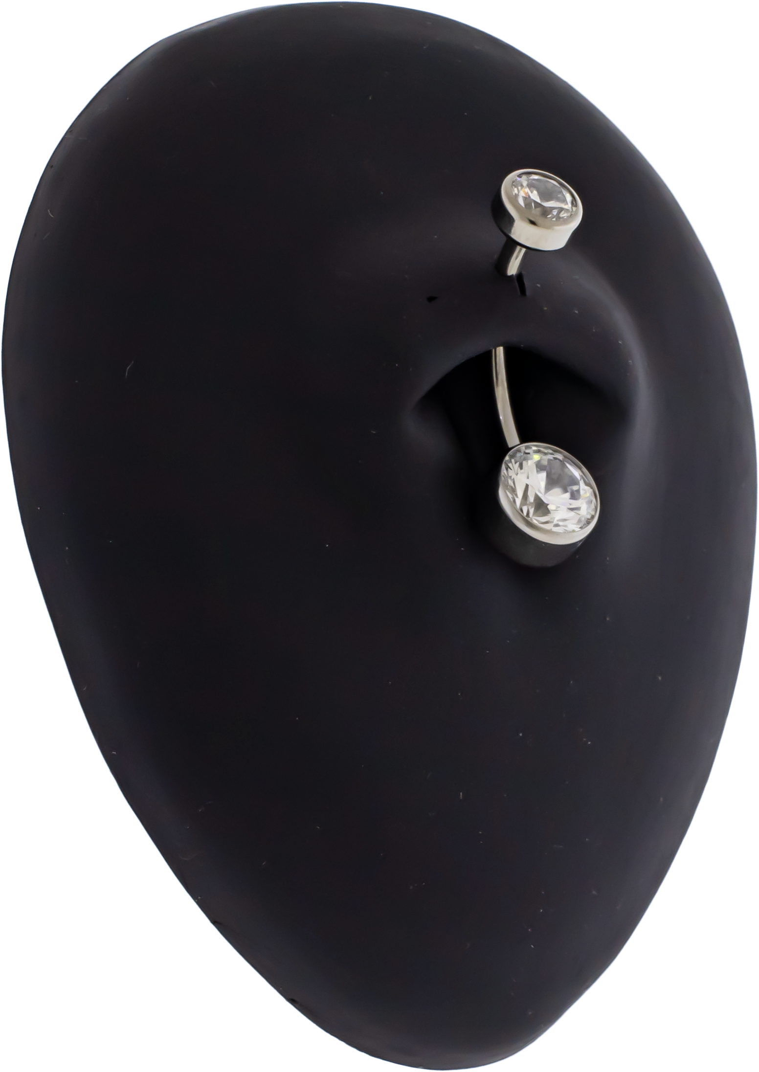 14G Titanium Internally Threaded Flat Set Double Gem - Pierced Addiction