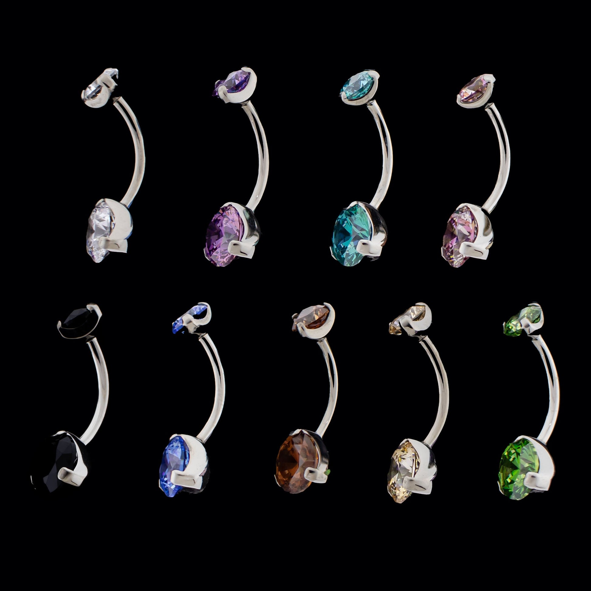 Prong Set Premium Zirconia Navel Ring