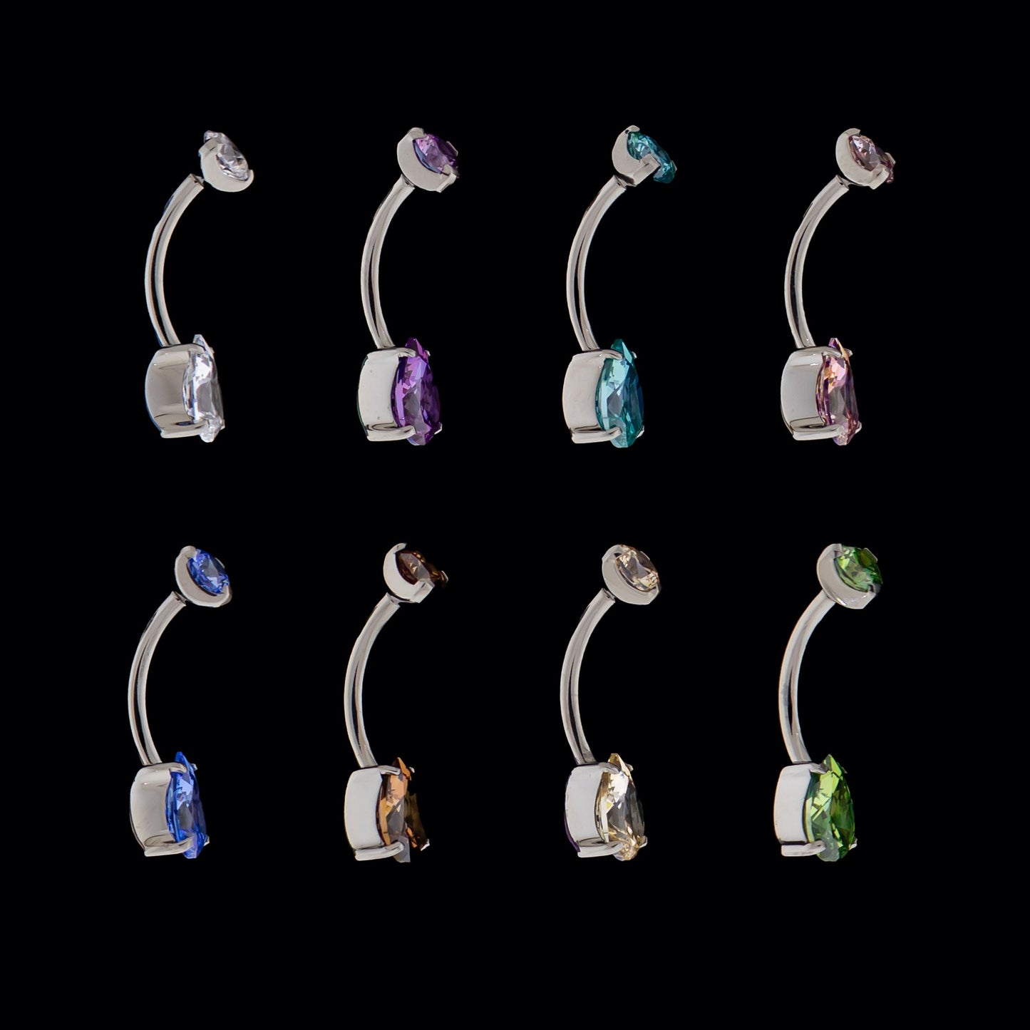 Pear Cut Premium Zirconia Navel Ring - Khrysos Jewelry