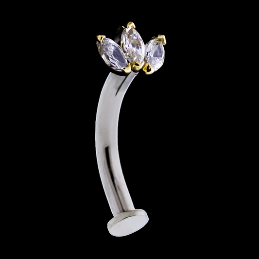 14kt Gold Threadless Trinity Floating Navel