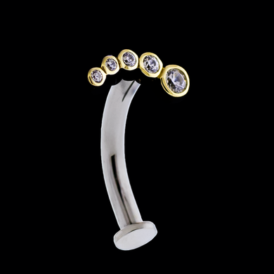 14kt Gold Threadless Crescent Floating Navel