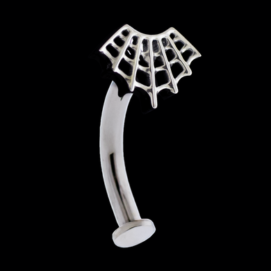 Titanium Threadless Floating Navel w/ Spider Web