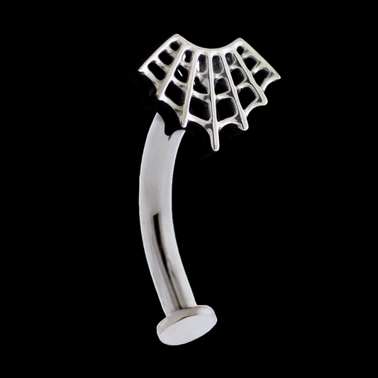 Titanium Threadless Floating Navel w/ Spider Web