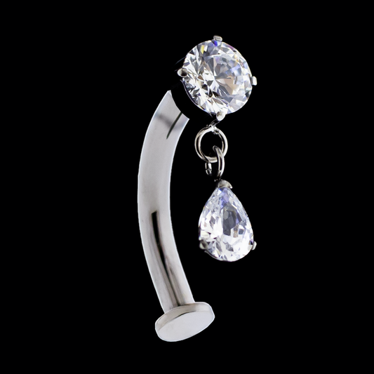 Titanium Threadless Floating Navel w/ Dangle