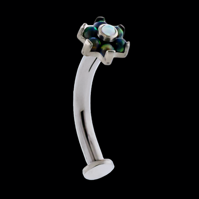Titanium Internally Threaded Floating Navel w/ Flower End