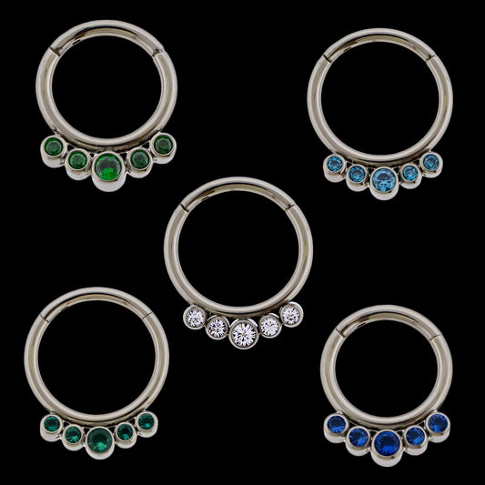 Imperia - 16G Five Gem Titanium Hinged Ring