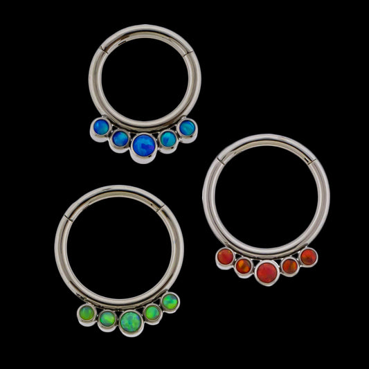 Bellagio - 16G Opal Titanium Hinged Ring