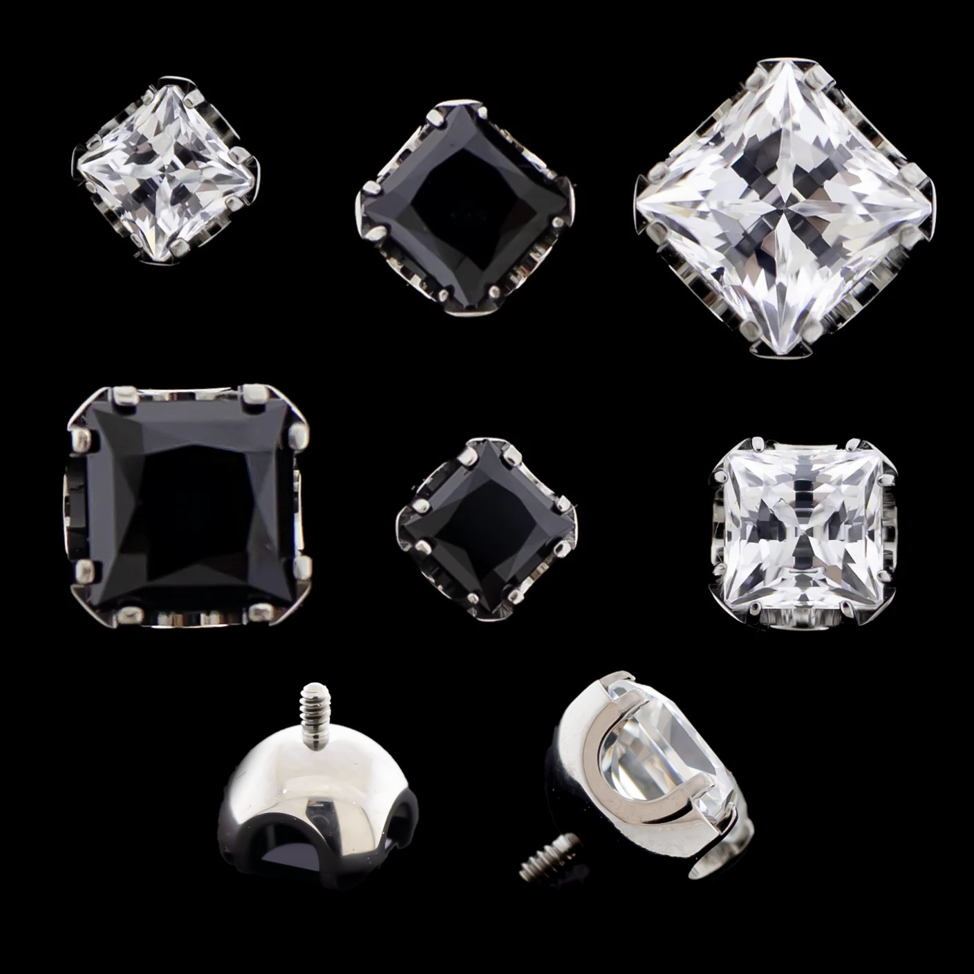 Axel - 14G Square Prong Set Low Profile End - Pierced Addiction