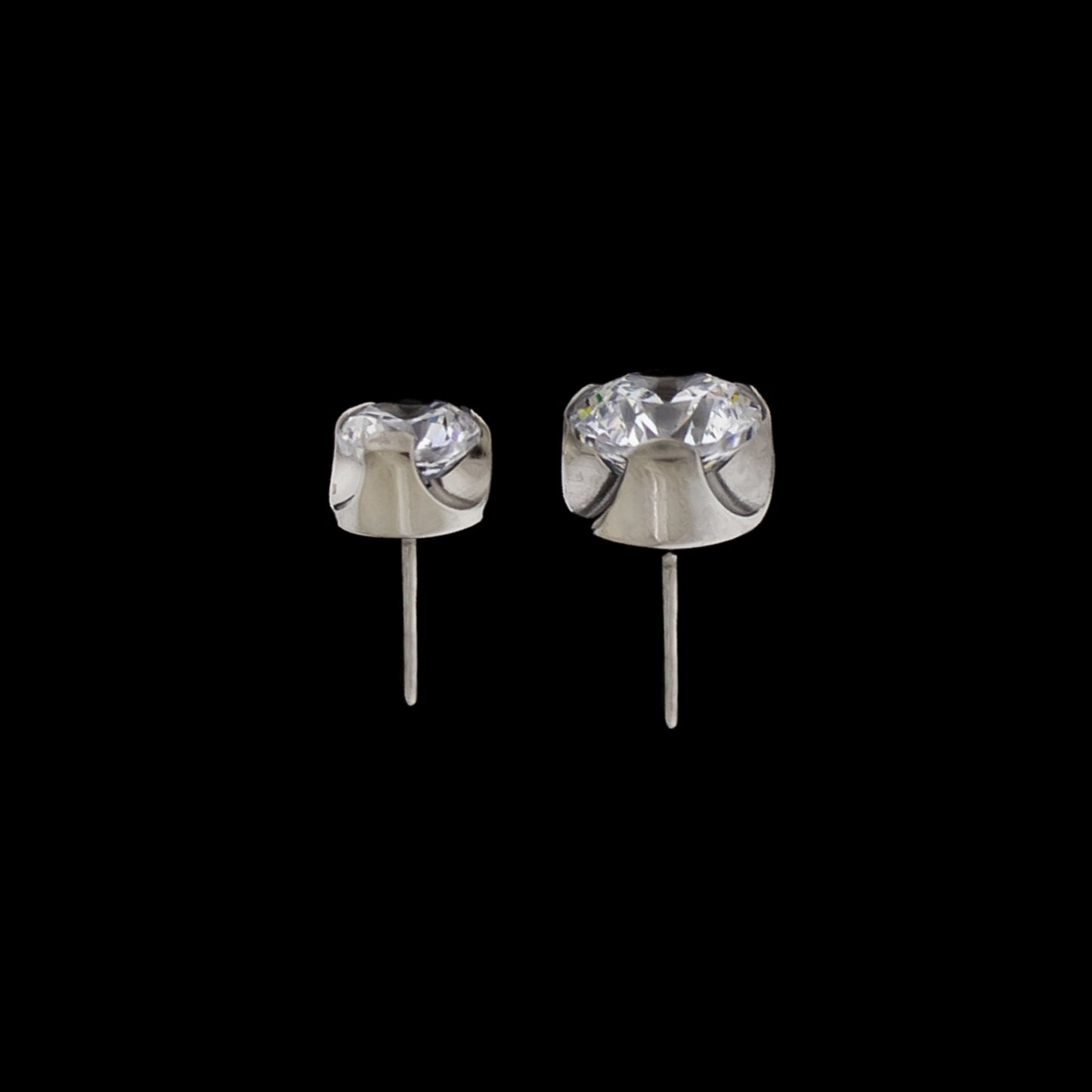 Keon - White Round Prong Set Low Profile End - Khrysos Jewelry