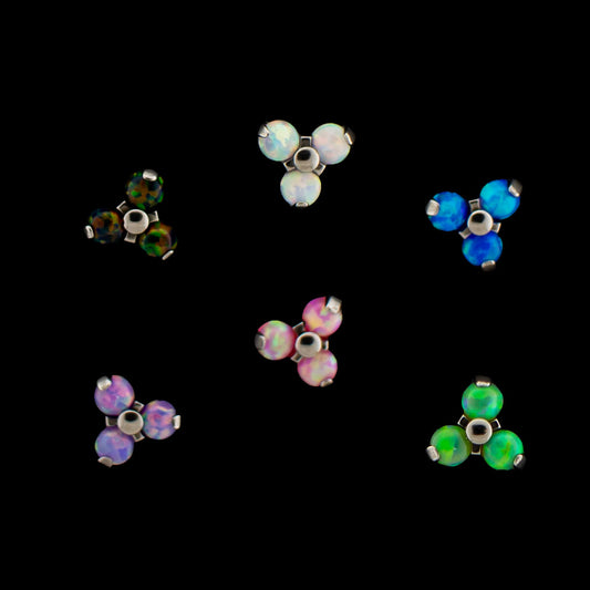 14G Trinity - Opal Internally Threaded - Khrysos Jewelry