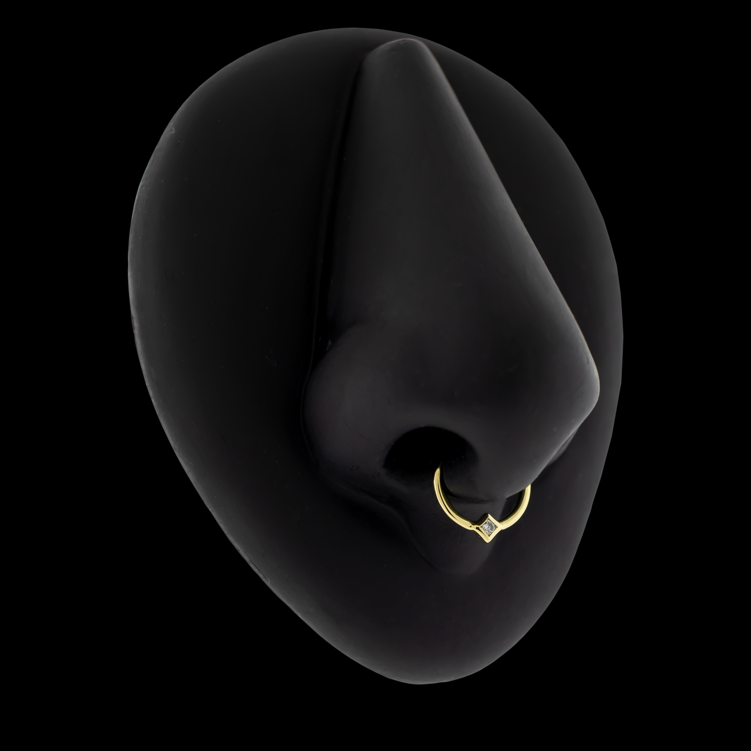14kt Gold Hinged Ring - Diamond Accent - Pierced Addiction