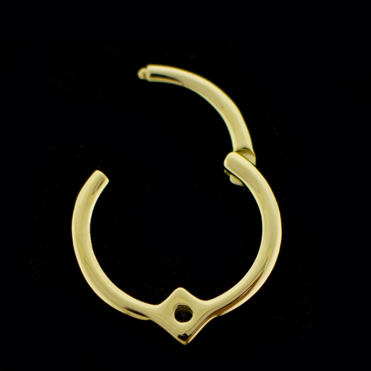 14kt Gold Hinged Ring - Diamond Accent - Pierced Addiction