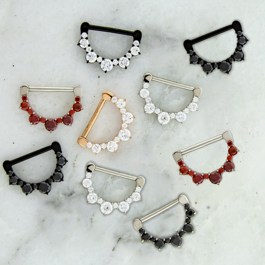 14G Alternating Gem Nipple Clicker