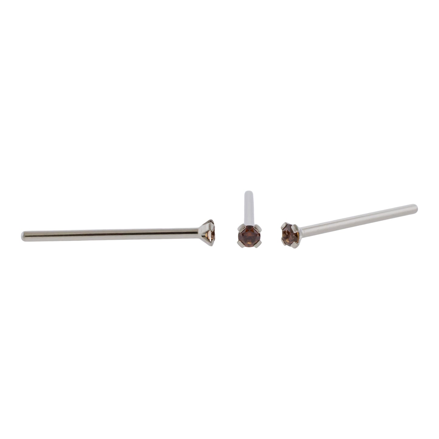 Steel Prong Set Nose Pin With Premium Zirconia - Pierced Addiction