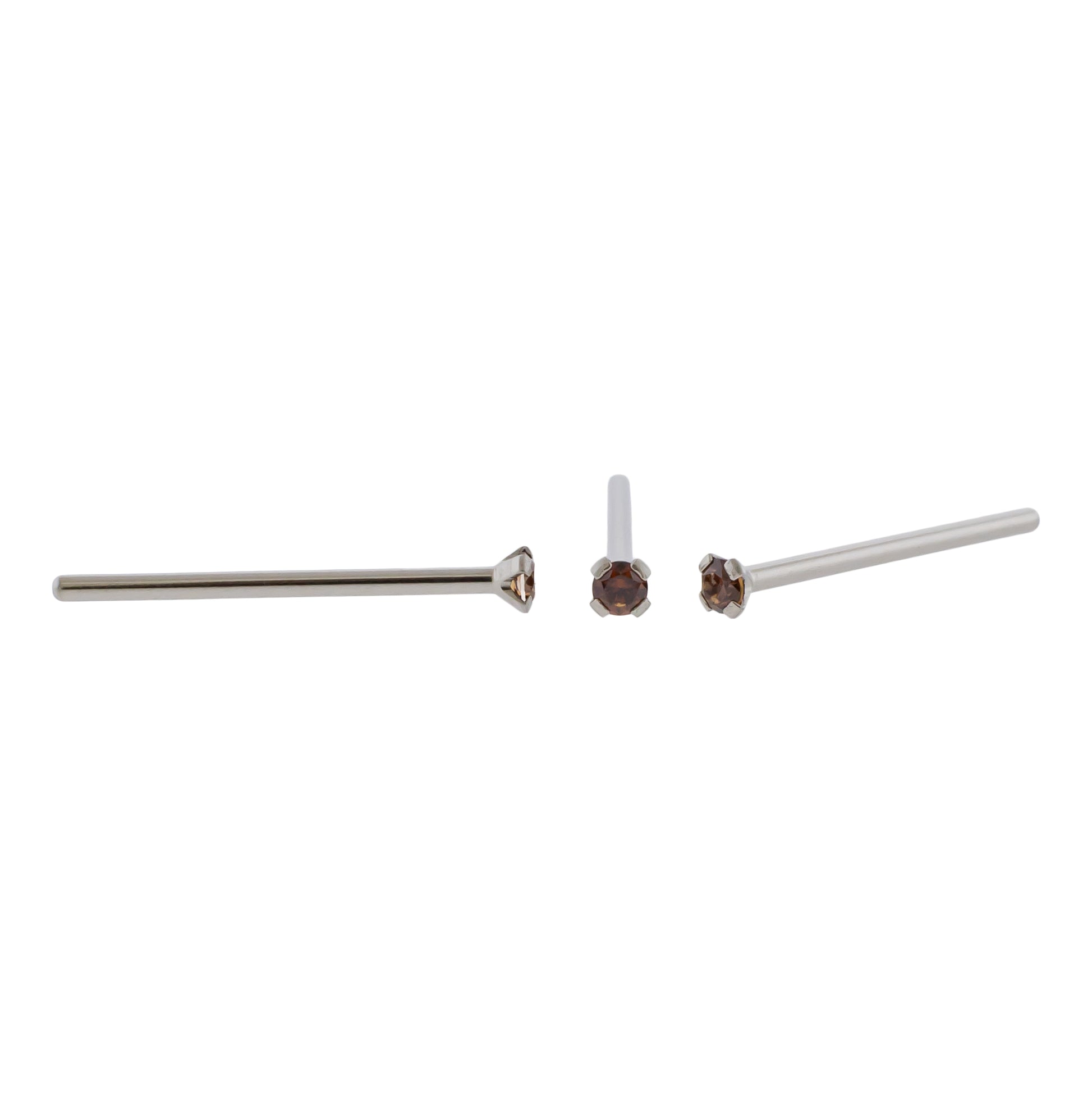 Steel Prong Set Nose Pin With Premium Zirconia - Pierced Addiction