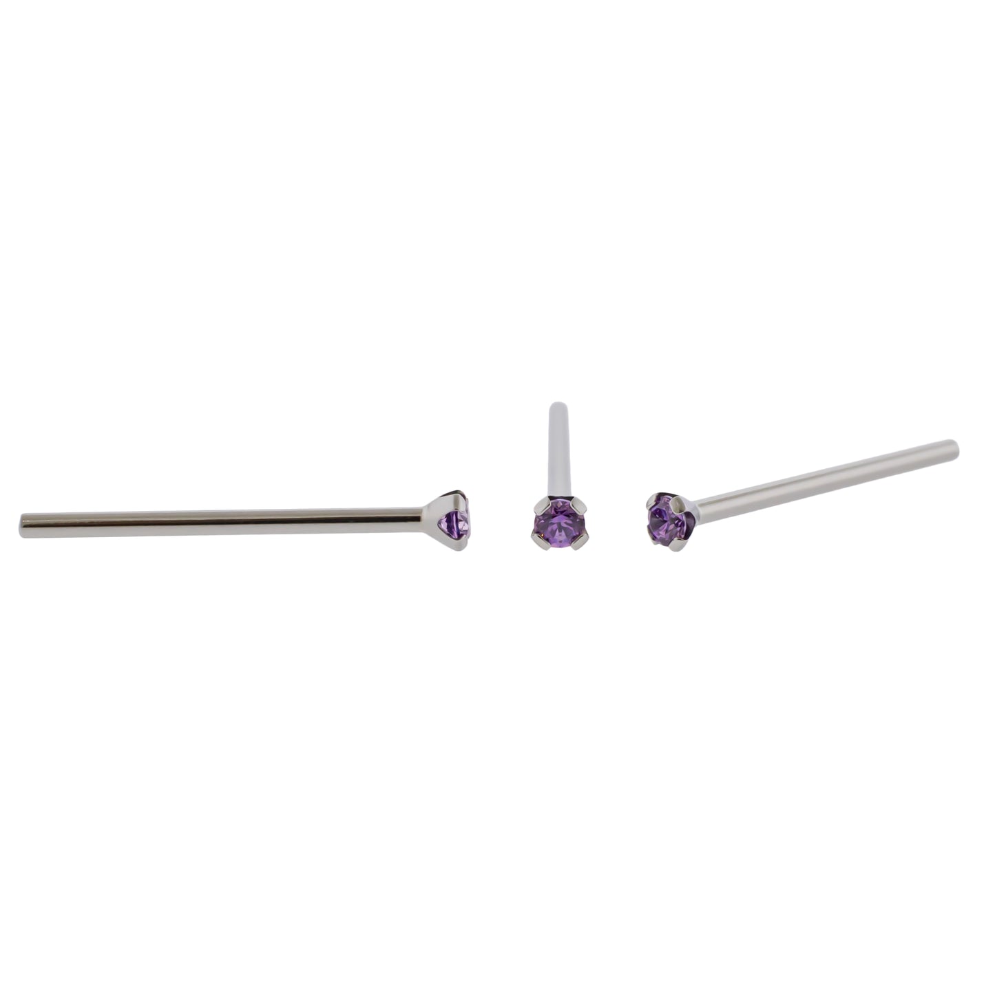 Steel Prong Set Nose Pin With Premium Zirconia - Pierced Addiction