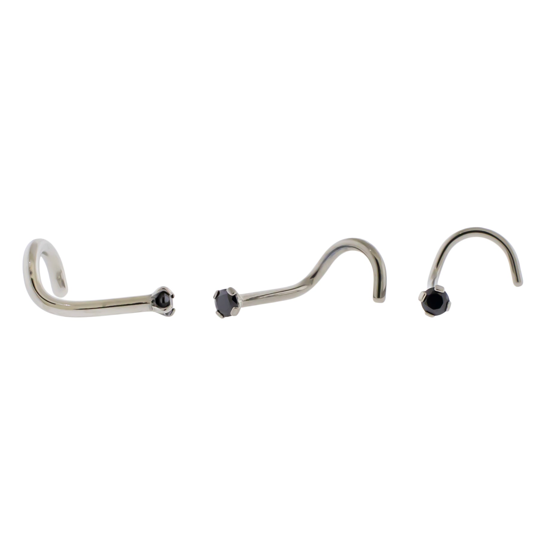 Steel Prong Set Nose Screw With Premium Zirconia - Pierced Addiction