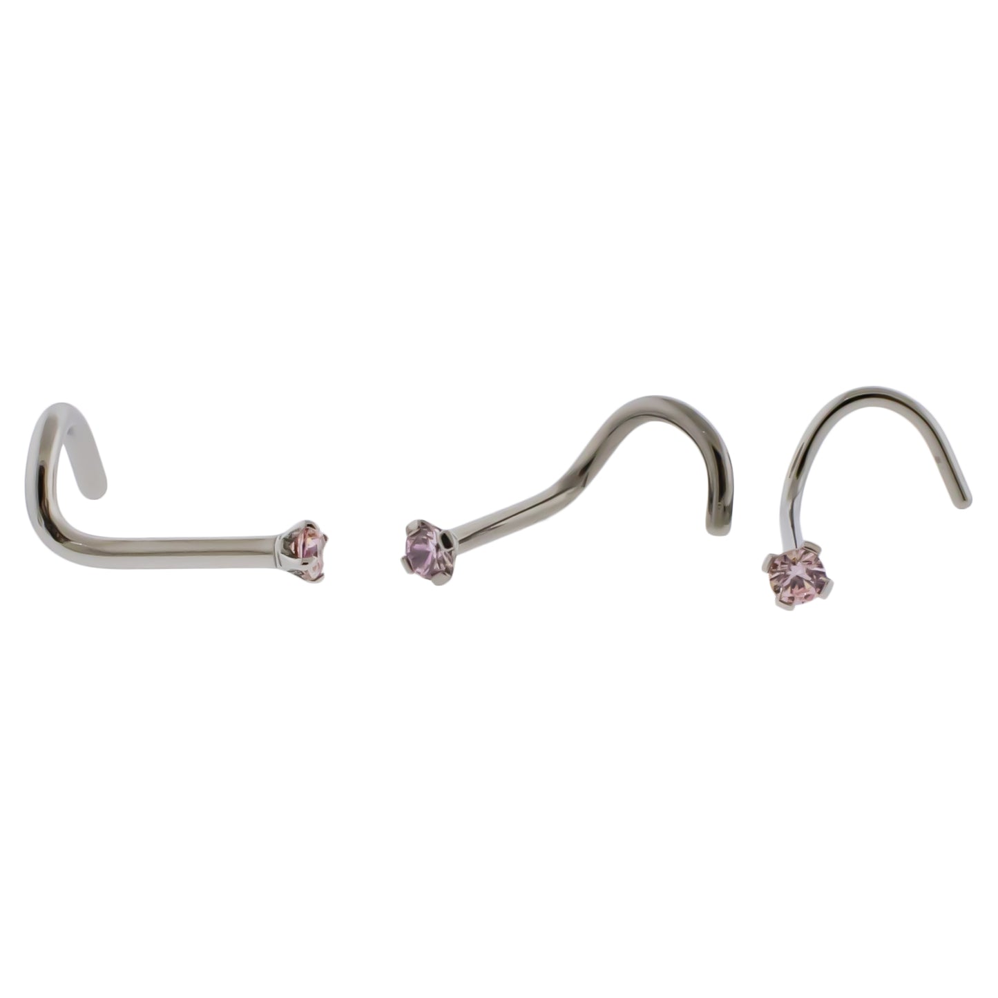 Steel Prong Set Nose Screw With Premium Zirconia - Pierced Addiction