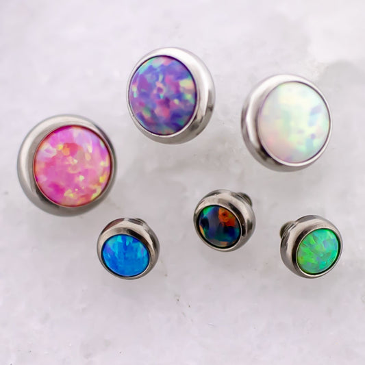 16G/18G Steel Internally Threaded Opal Disc - Pierced Addiction