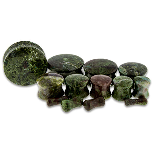 African Green Jade Stone Plugs - Pierced Addiction