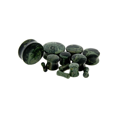 Green Eye Jasper Stone Plugs - Pierced Addiction