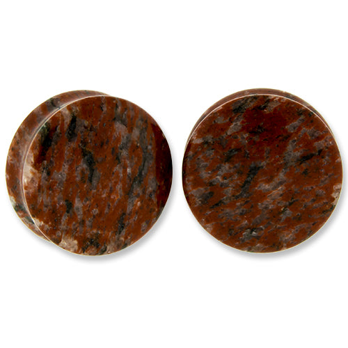 Red Sesame Jasper Stone Plugs - Pierced Addiction