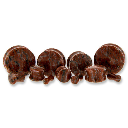 Red Sesame Jasper Stone Plugs - Pierced Addiction