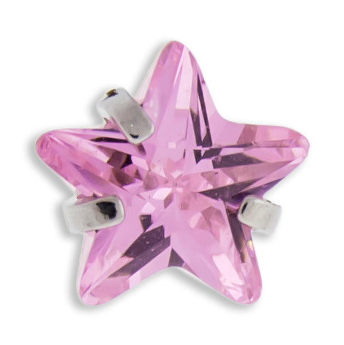 16G/18G Steel Internally Threaded End- Gem Star - Pierced Addiction