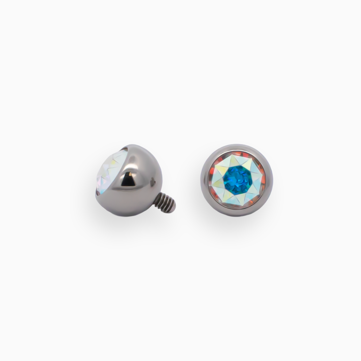 Steel 14G Internally Threaded Ball with Premium Crystal - Pierced Addiction