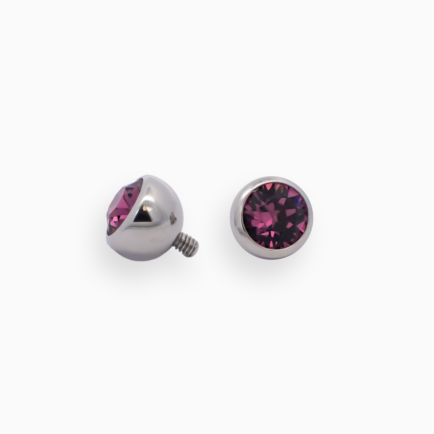 Steel 14G Internally Threaded Ball with Premium Crystal - Pierced Addiction