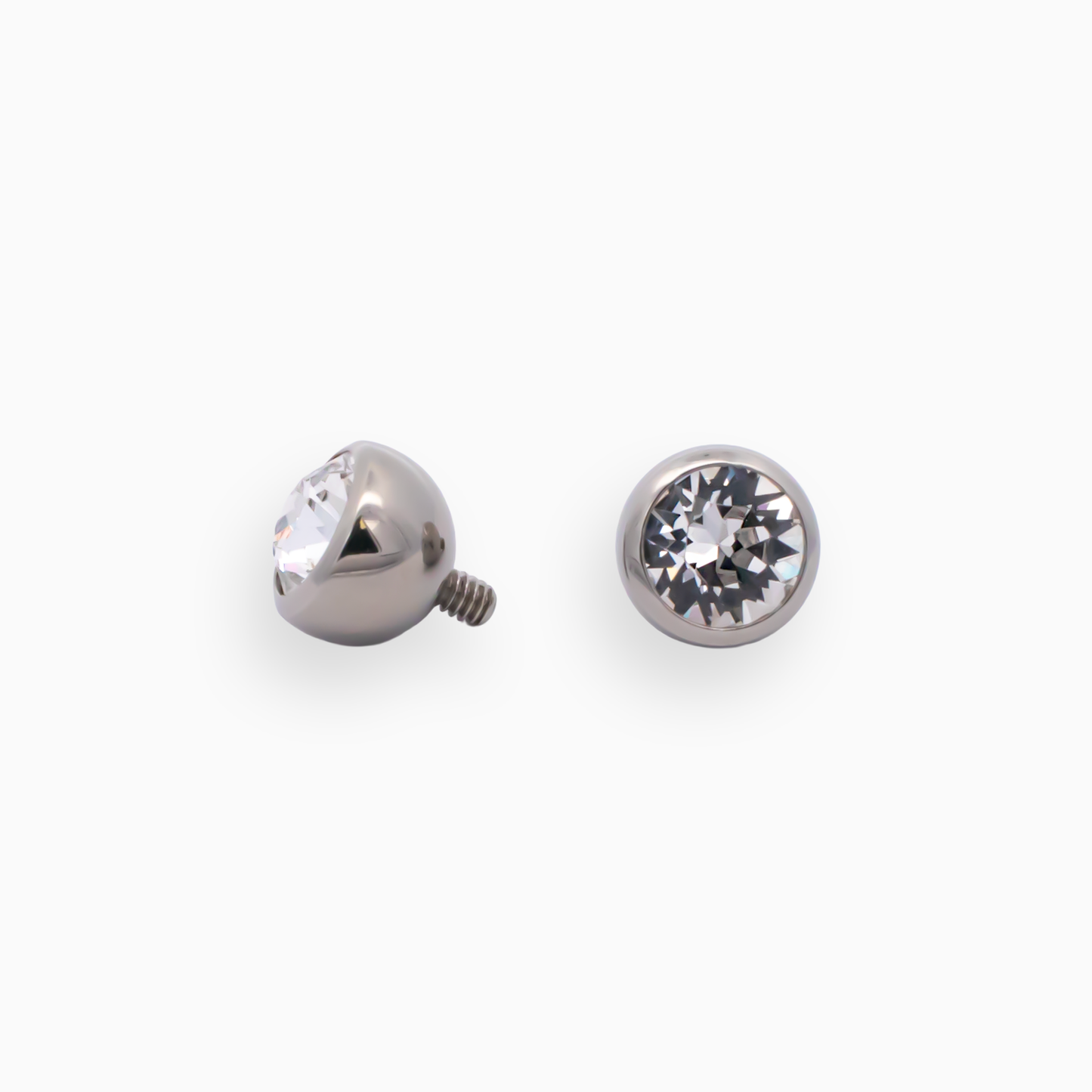 Steel 14G Internally Threaded Ball with Premium Crystal - Pierced Addiction