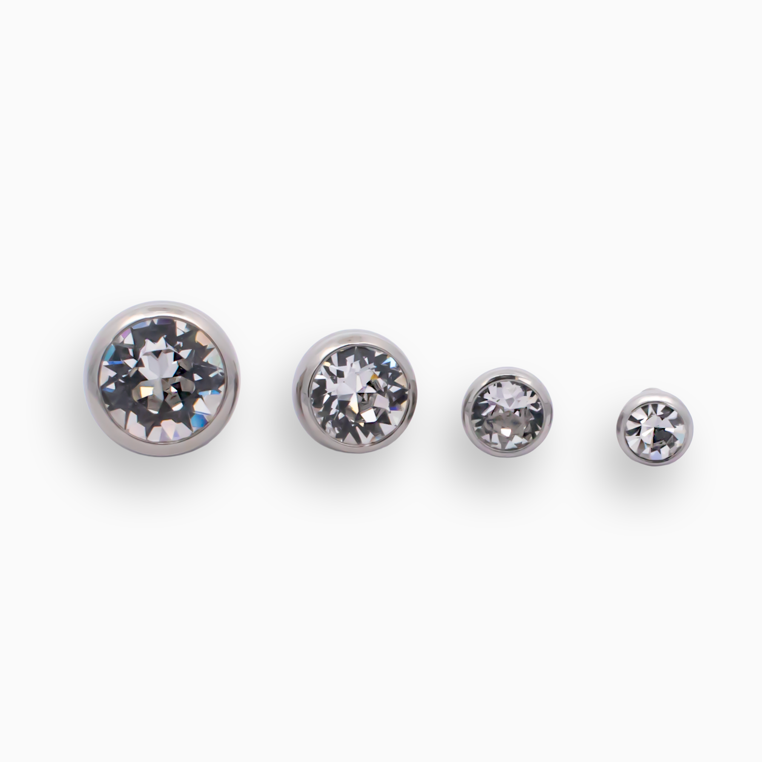 Steel 14G Internally Threaded Ball with Premium Crystal - Pierced Addiction