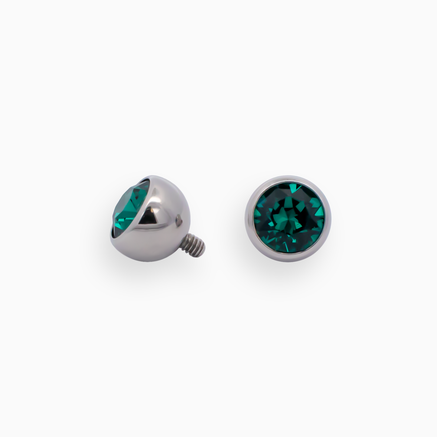 Steel 14G Internally Threaded Ball with Premium Crystal - Pierced Addiction