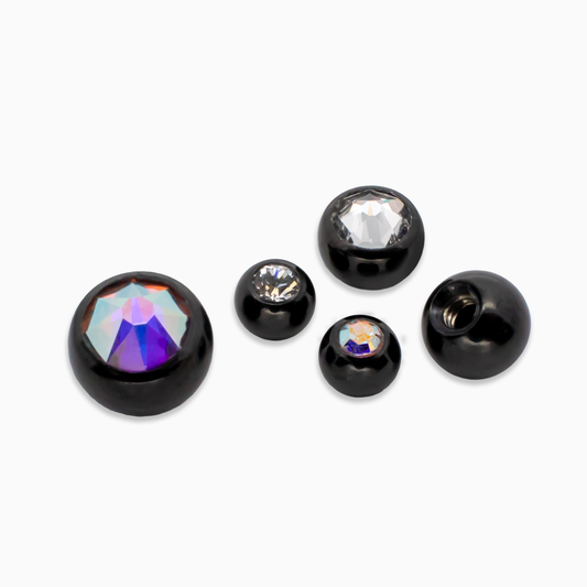 Steel Externally Threaded End – Black PVD Gem Balls