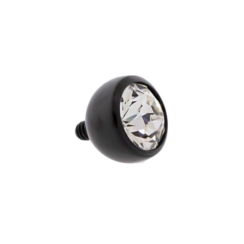 Steel Internally Threaded Gem Ball W/ Black PVD